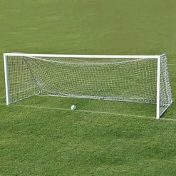 Jaypro Official Portable Soccer Goal, 8 X 24 Feet, Aluminum, White, 1 Pair