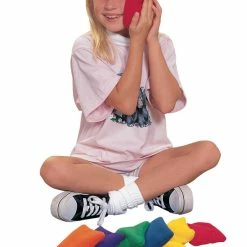 Sportime Fleece Bean Bags, 4 Inches, Assorted Colors, Set Of 12