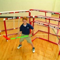 Mylec Pro Style Steel Hockey Goal With Nylon Net, 54 X 44 X 30 Inches, Red And White