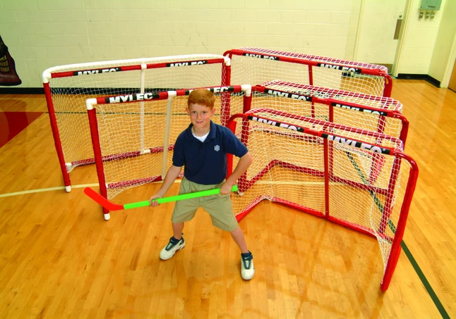 Mylec Pro Style Steel Hockey Goal With Nylon Net, 54 X 44 X 30 Inches, Red And White 3 Mylec Pro Style Steel Hockey Goal With Nylon Net, 54 X 44 X 30 Inches, Red And White