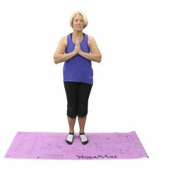 Sportime Youth Yoga Mat With 16 Pose Illustrations, 68x24x1/8 Inches, Each, Purple -Physical Education Resources shop 1353155 SOAR B ecommfullsize