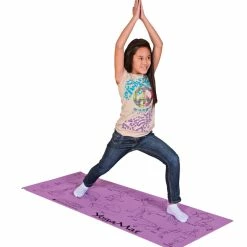 Sportime Youth Yoga Mat With 16 Pose Illustrations, 68x24x1/8 Inches, Each, Purple