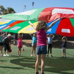 Sportime Porthole Parachute, 24 Foot Diameter, Multicolored -Physical Education Resources shop 1361484 PC ecommfullsize