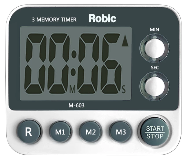 Robic M603 Three Memory Timer, White 3 Robic M603 Three Memory Timer, White
