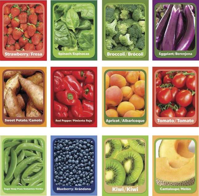 Visualz Fruit And Vegetable Senses Cards, 2-Sided, Set Of 12 3 Visualz Fruit And Vegetable Senses Cards, 2-Sided, Set Of 12