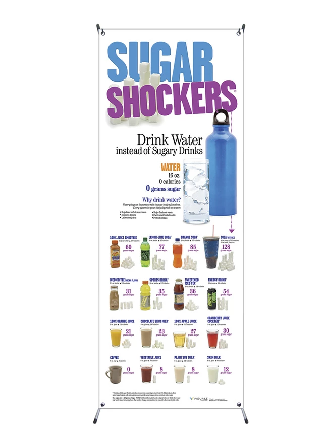 Visualz Sugar Shockers Drink Vinyl Banner With Stand 3 Visualz Sugar Shockers Drink Vinyl Banner With Stand