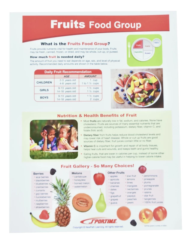 Sportime MyPlate Food & Nutrition Visual Learning Guides, Grade 5 To 9, Set Of 10 4 Sportime MyPlate Food & Nutrition Visual Learning Guides, Grade 5 To 9, Set Of 10 - Image 2