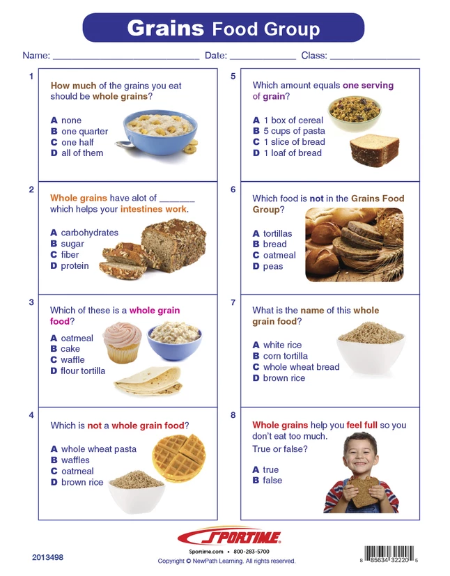 Sportime Grains Food Group Visual Learning Guide, 4 Pages, Grades 1 To 4 6 Sportime Grains Food Group Visual Learning Guide, 4 Pages, Grades 1 To 4 - Image 4