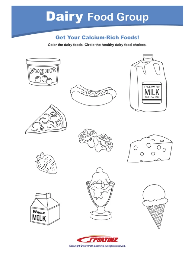 Sportime Dairy Food Group Visual Learning Guide, 4 Pages, Grades 1 To 4 7 Sportime Dairy Food Group Visual Learning Guide, 4 Pages, Grades 1 To 4 - Image 5