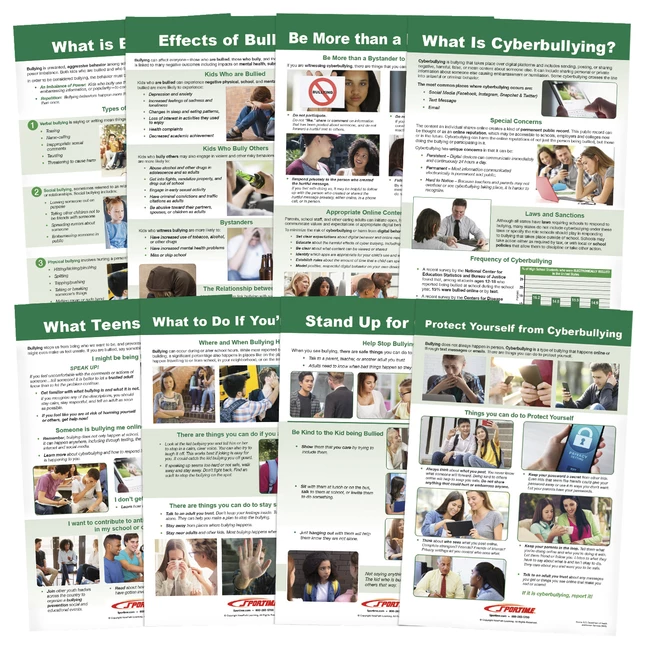 Sportime Stop Bullying! Bulletin Board Charts, Set Of 8, Grades 5 To 12 3 Sportime Stop Bullying! Bulletin Board Charts, Set Of 8, Grades 5 To 12