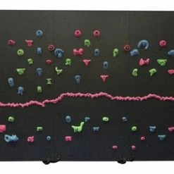 Everlast Climbing Black Light Traverse Wall Package, 40x8 Feet With 2 Inch Mats