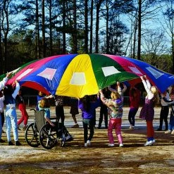 Sportime Porthole Parachute, 24 Foot Diameter, Multicolored